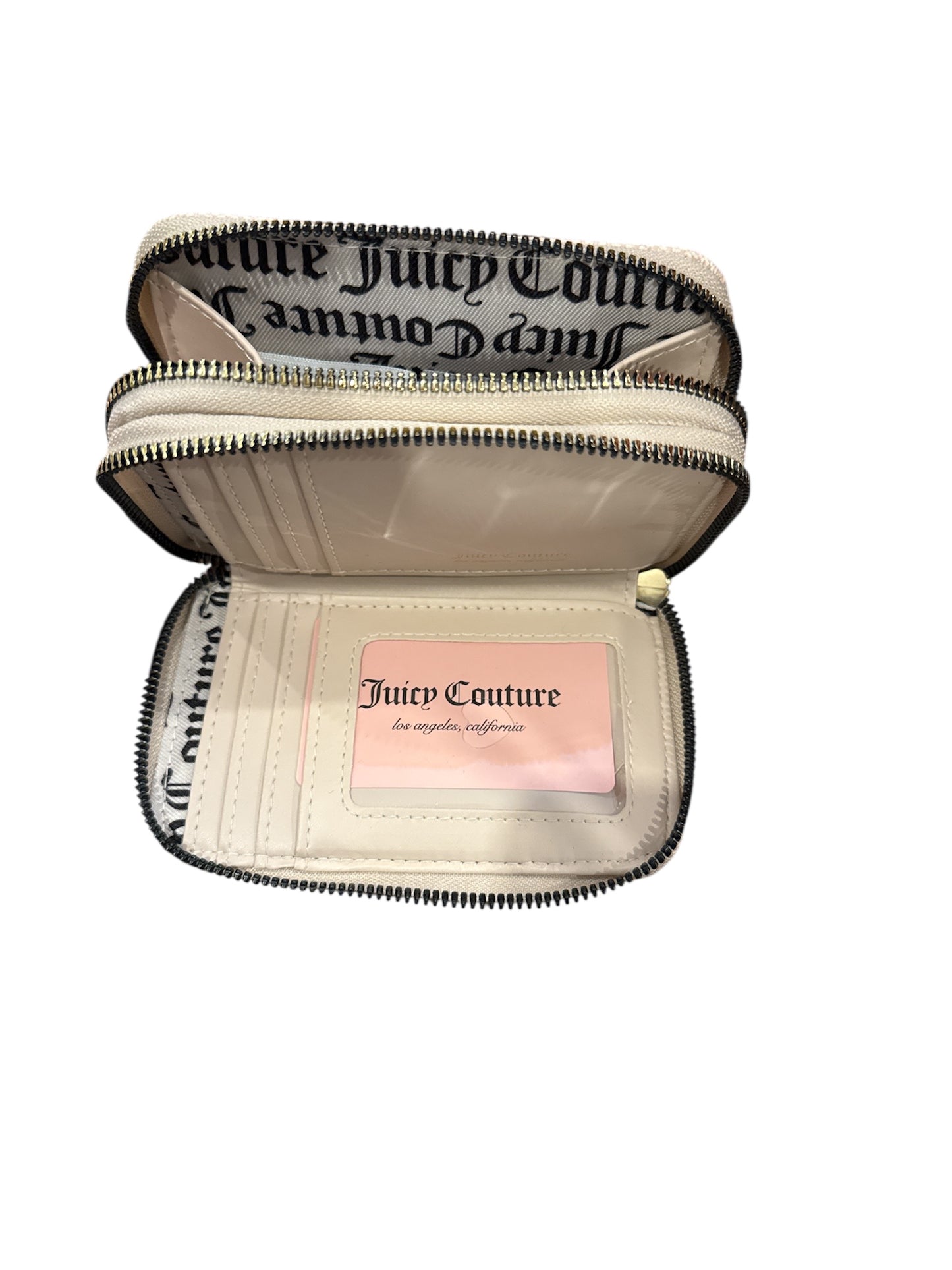 Beige double zipper heart charm Juicy couture
