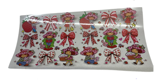 Strawberry shortcake mini bows and strawberry Cup Transfer