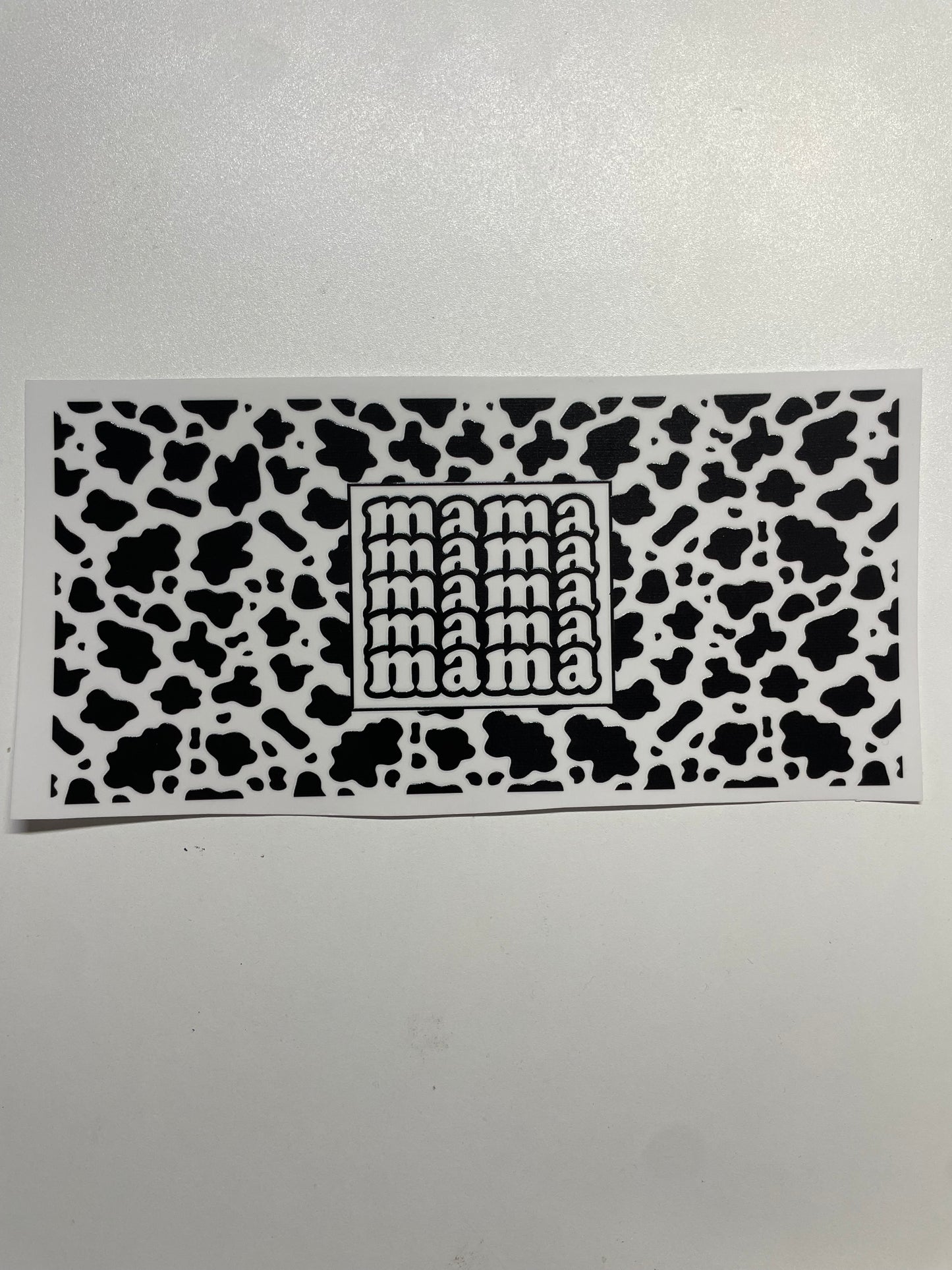 Mama mama cow print Cup Transfer