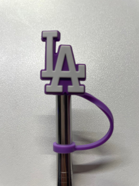 La purple white Straw Topper