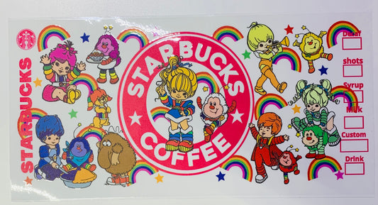 Rainbow Brite Starbucks Coffee Cup Transfer