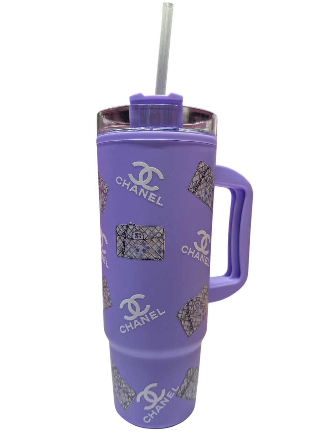 CC purple plastic tumbler