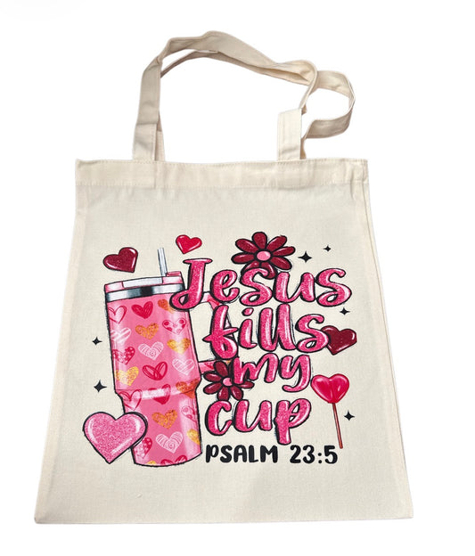 Jesus fills my cup Tote Bag