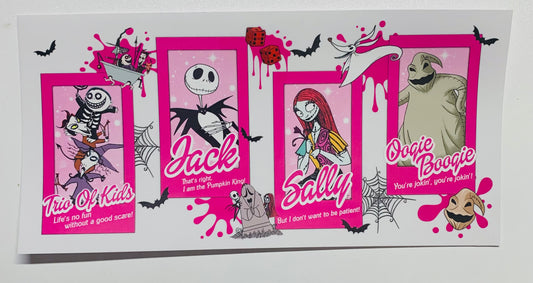 Jack sally pink splat Cup Transfer