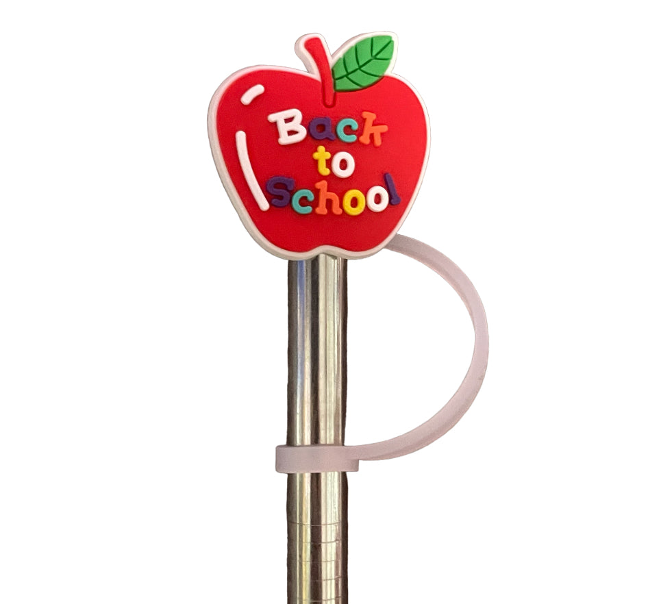 Back to school apple Straw Topper