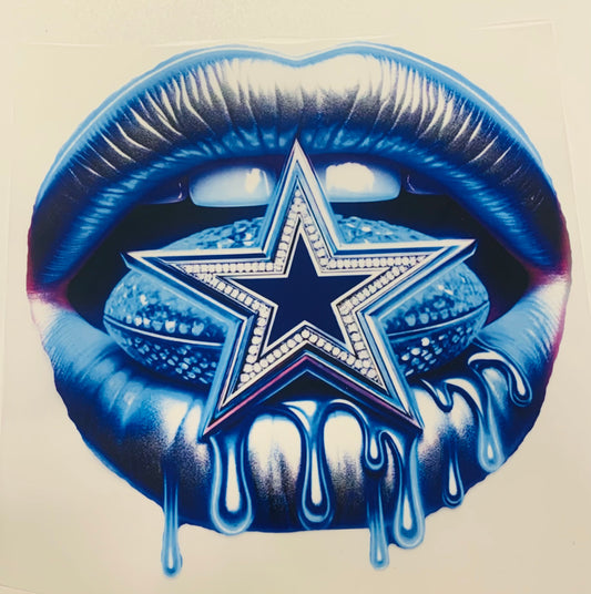 Cowboy Star Lips DTF Heat Transfer