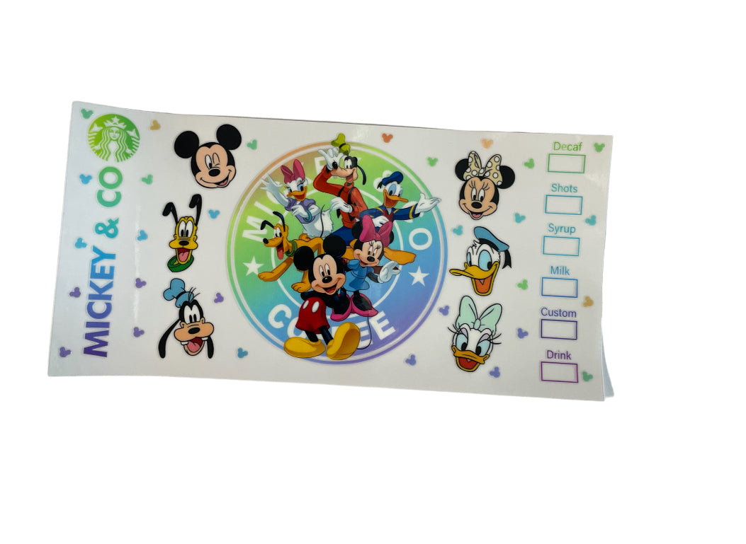 Mickey colorful Cup Transfer