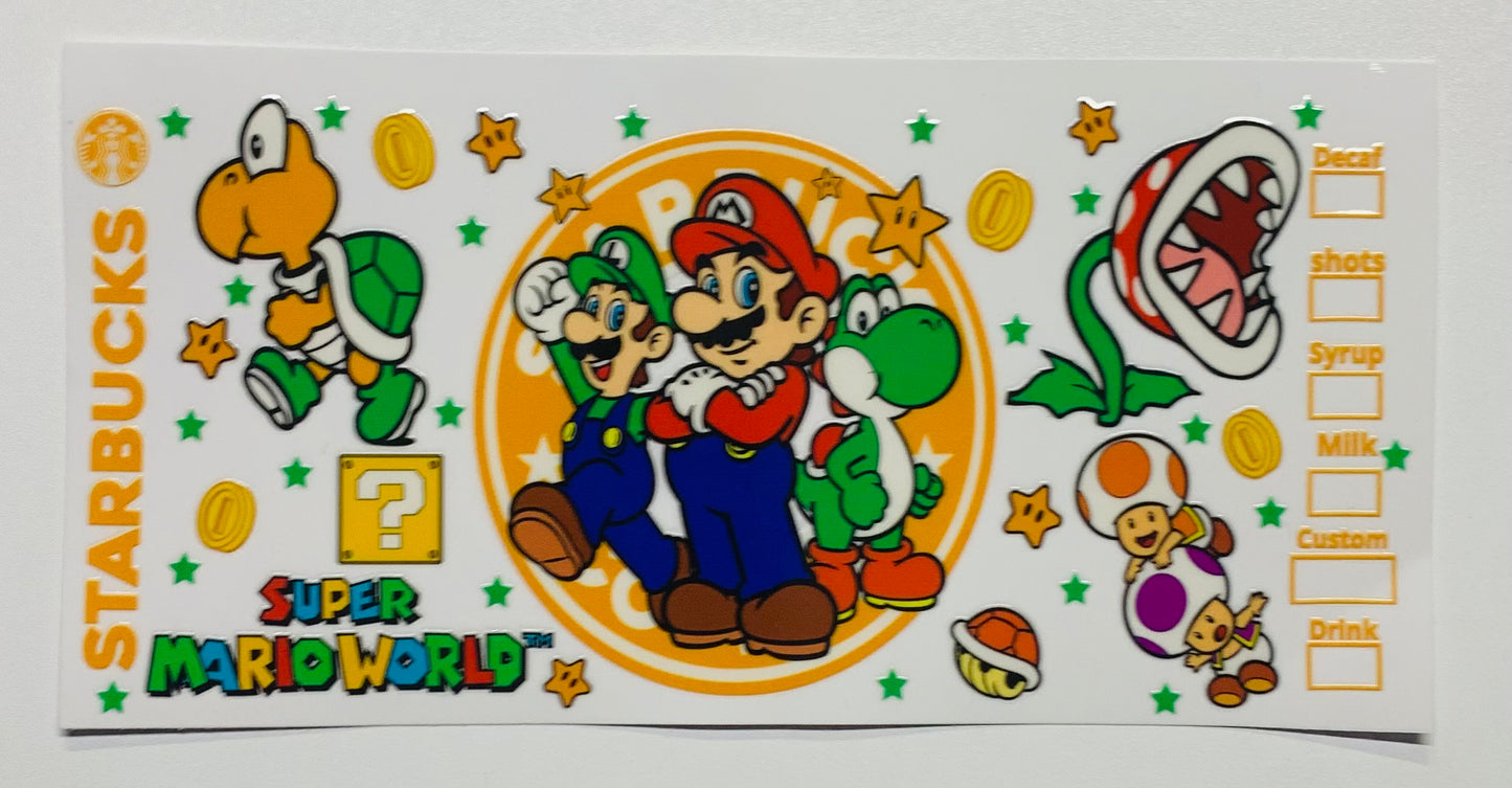 Mario different designs Cup Transfer