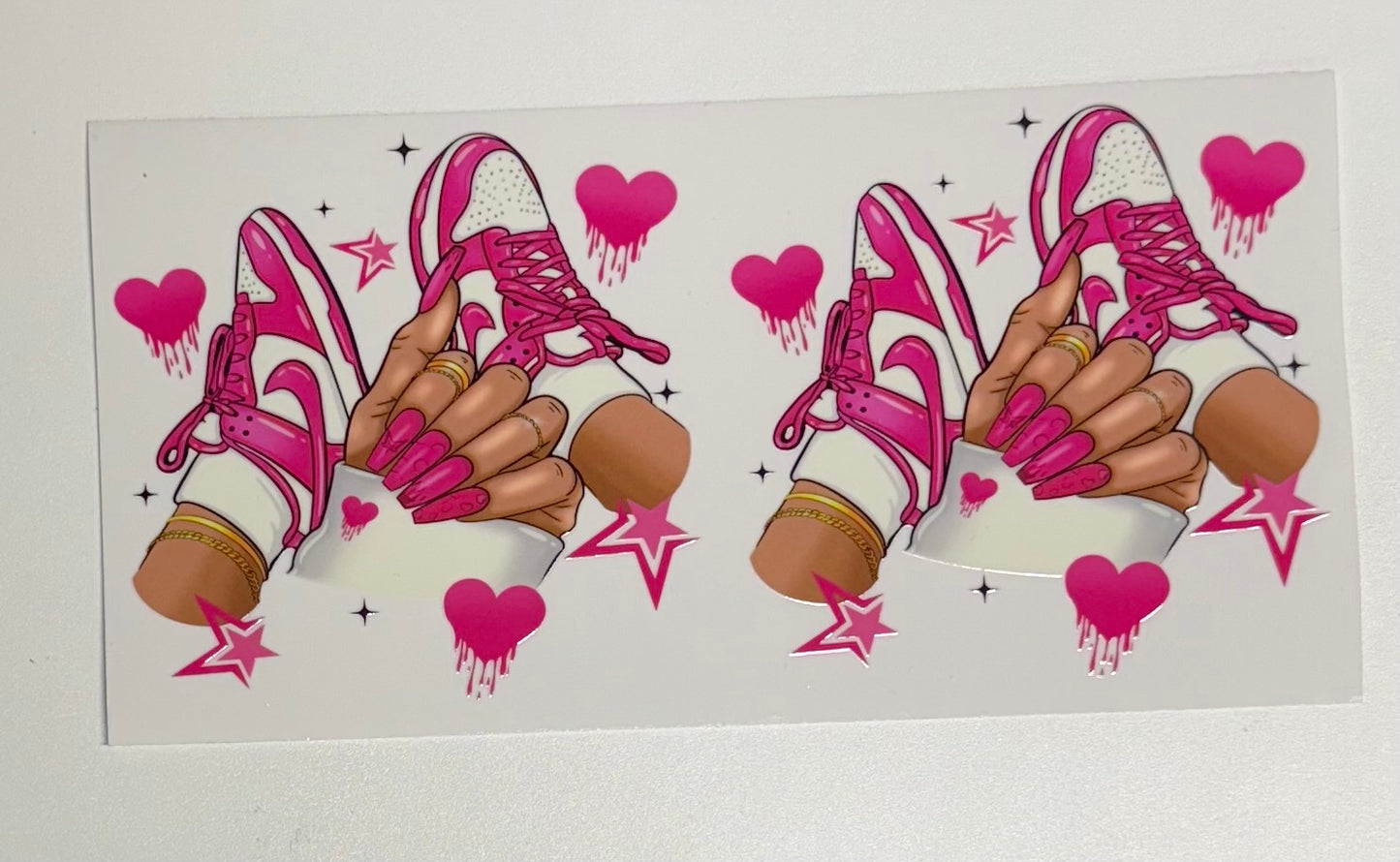 Nike pink double sneaker Cup Transfer