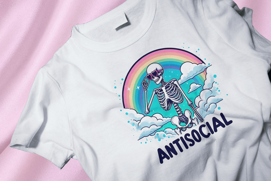 Rainbow skull DTF Heat Transfer