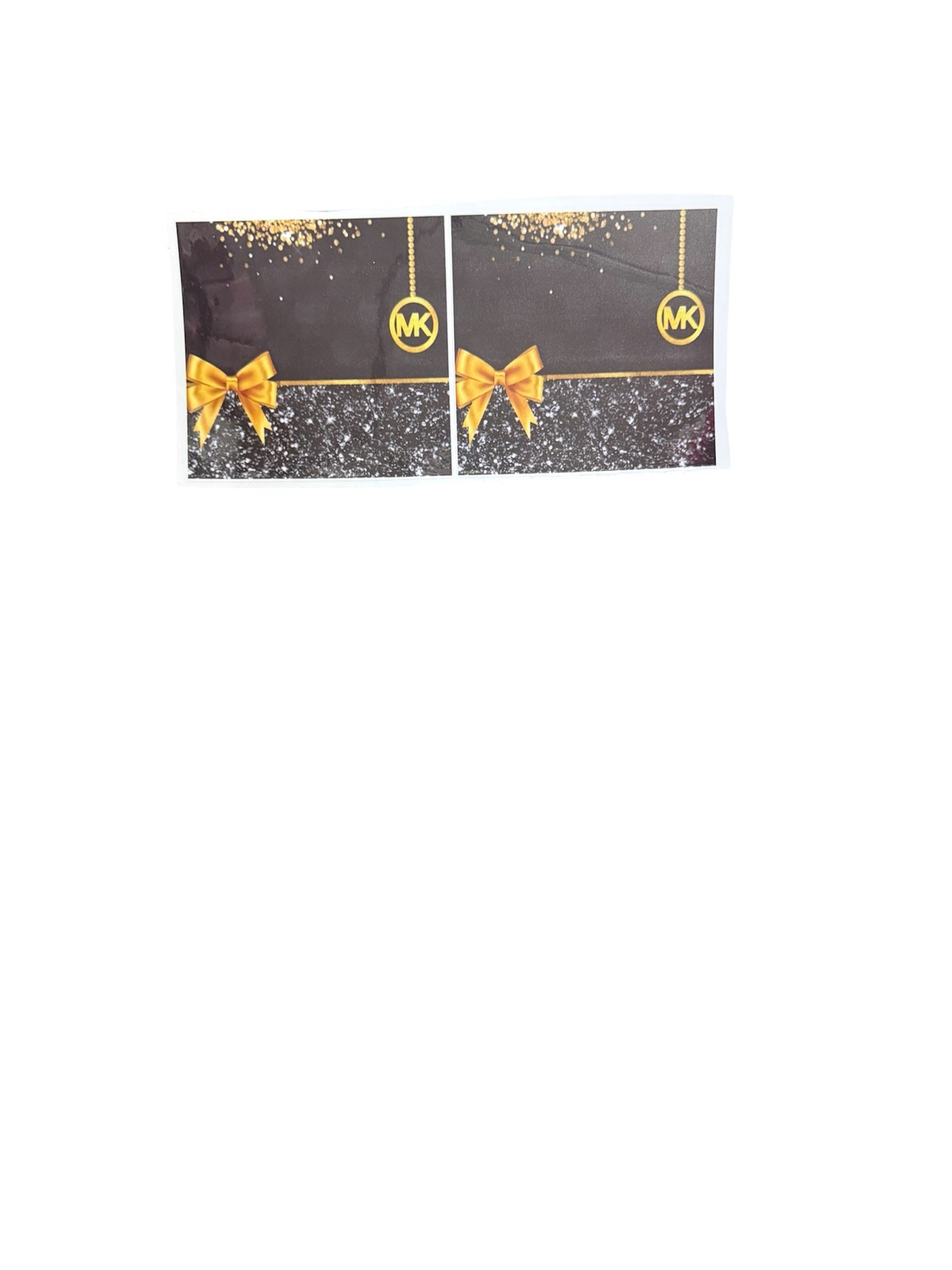Michael Kors Black & Gold Bow Glitter Look 2x  UV Cup Transfer