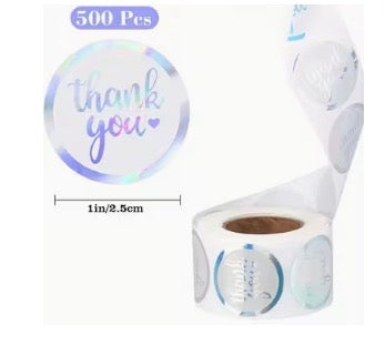 500 pcs Thank You Stickers