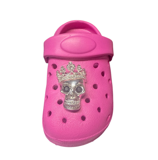 Skull crown metal Shoe Charm