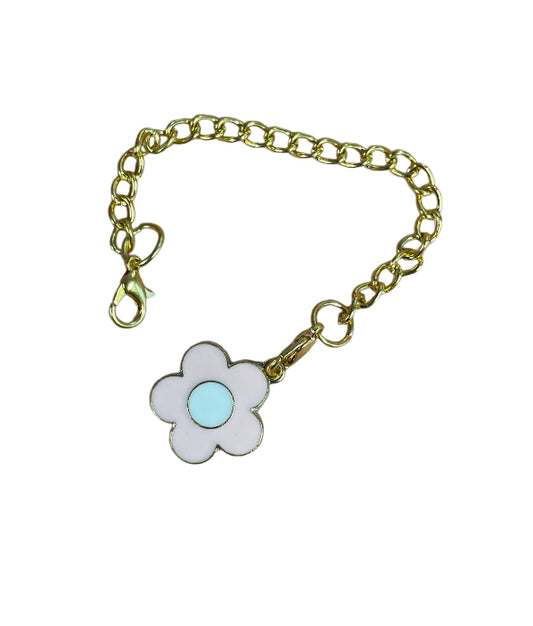 Pink flower /gold Tumbler charm