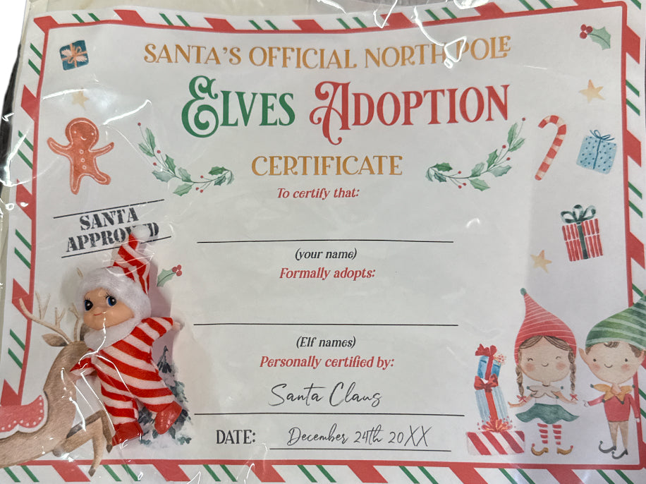 Red Baby Elf with Birth Certificate