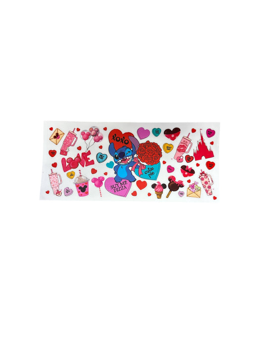 Stitch Rose Bouquet Cup Transfer