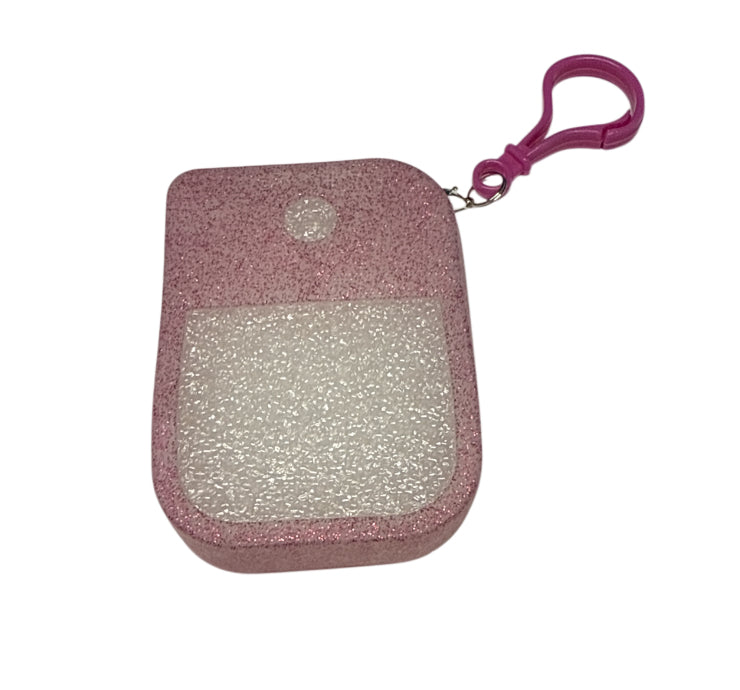 Pink glitter hand sanitizer case