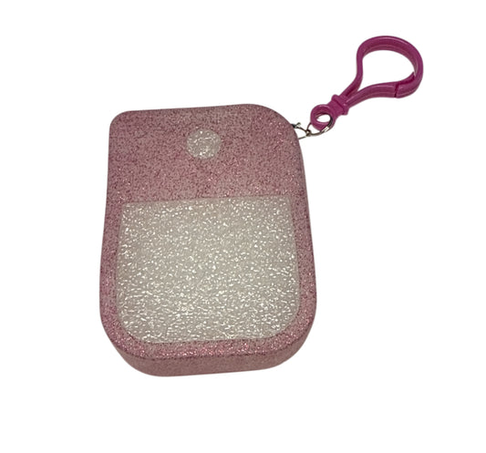 Pink glitter hand sanitizer case