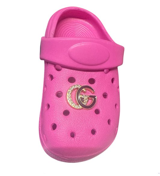 Gg rhinestone/ black metal Shoe Charm