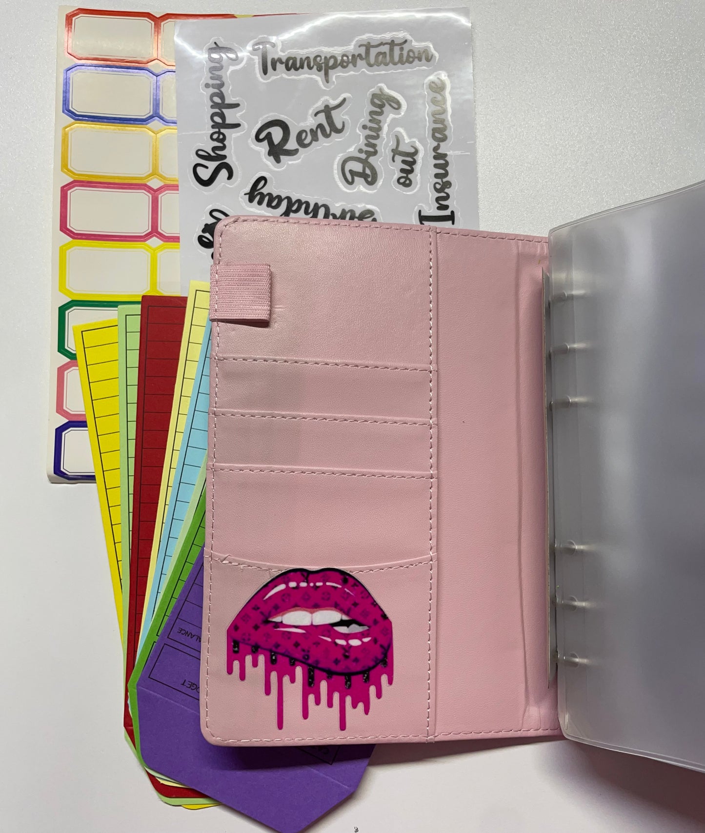 Lv pink lips Budget Binder Book With Pen