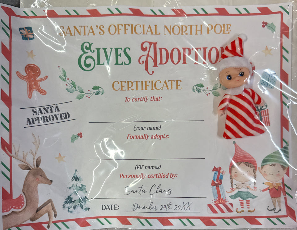 Red Baby Elf with Birth Certificate