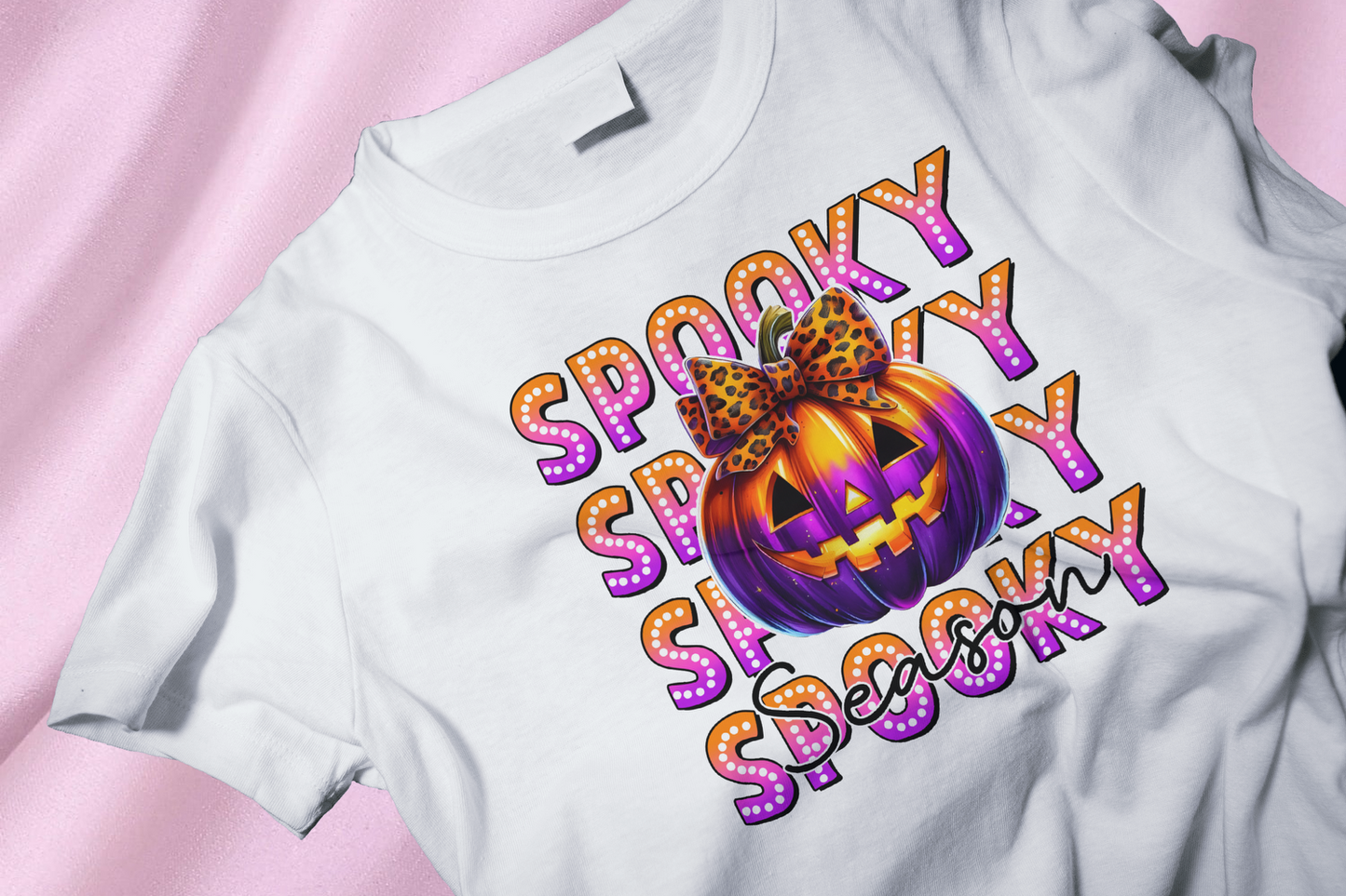 Spooky orange purple mix DTF Heat Transfer