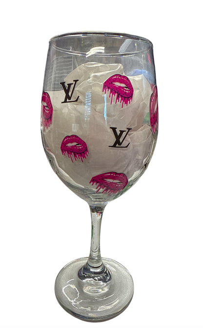 Lv drip lips wine glass