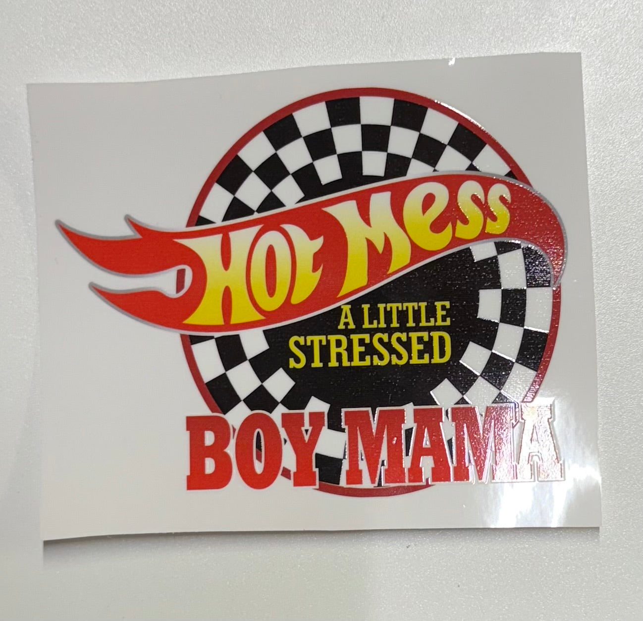 Hot mess boy mama Transfer Decal