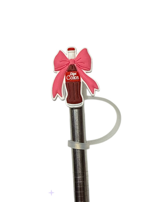 Diet coke with bow Straw  Topper