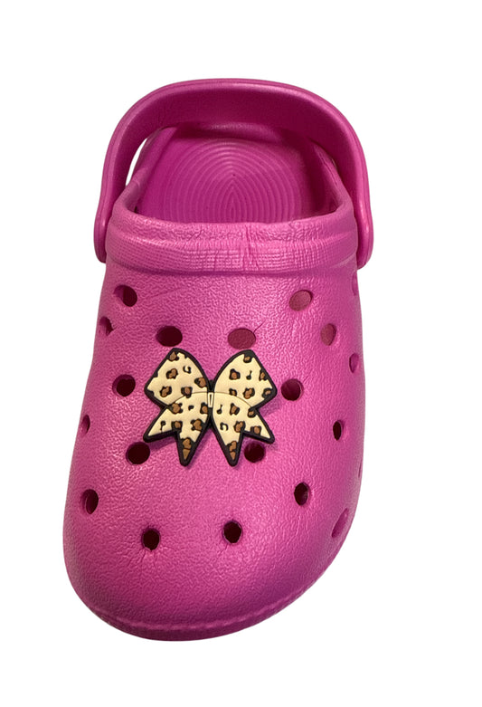 Cheetah bow Shoe Charm