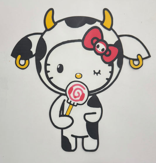 Hello Kitty Cow DTF Heat Transfer