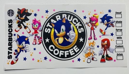 Sonic Starbucks coffee pink Cup Transfer