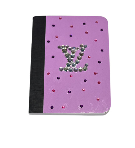 Purple rhinestone Lv small Notebook