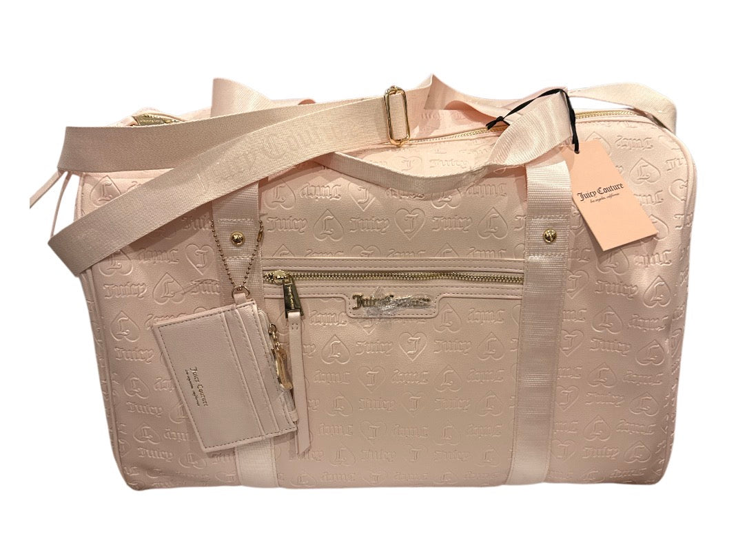 Large pink duffle bag  with card wallet juicy couture