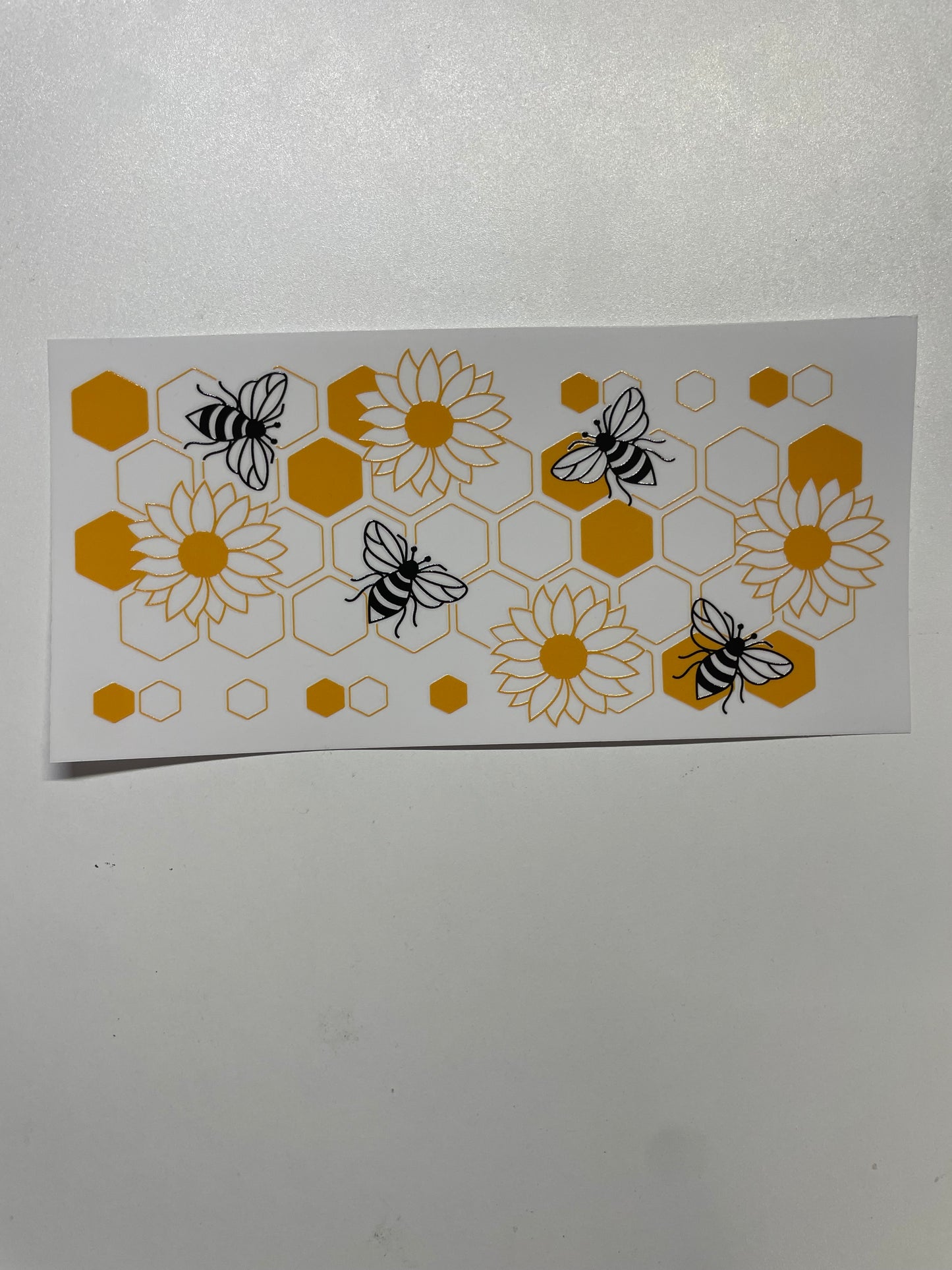 Flower outline bee Cup Transfer