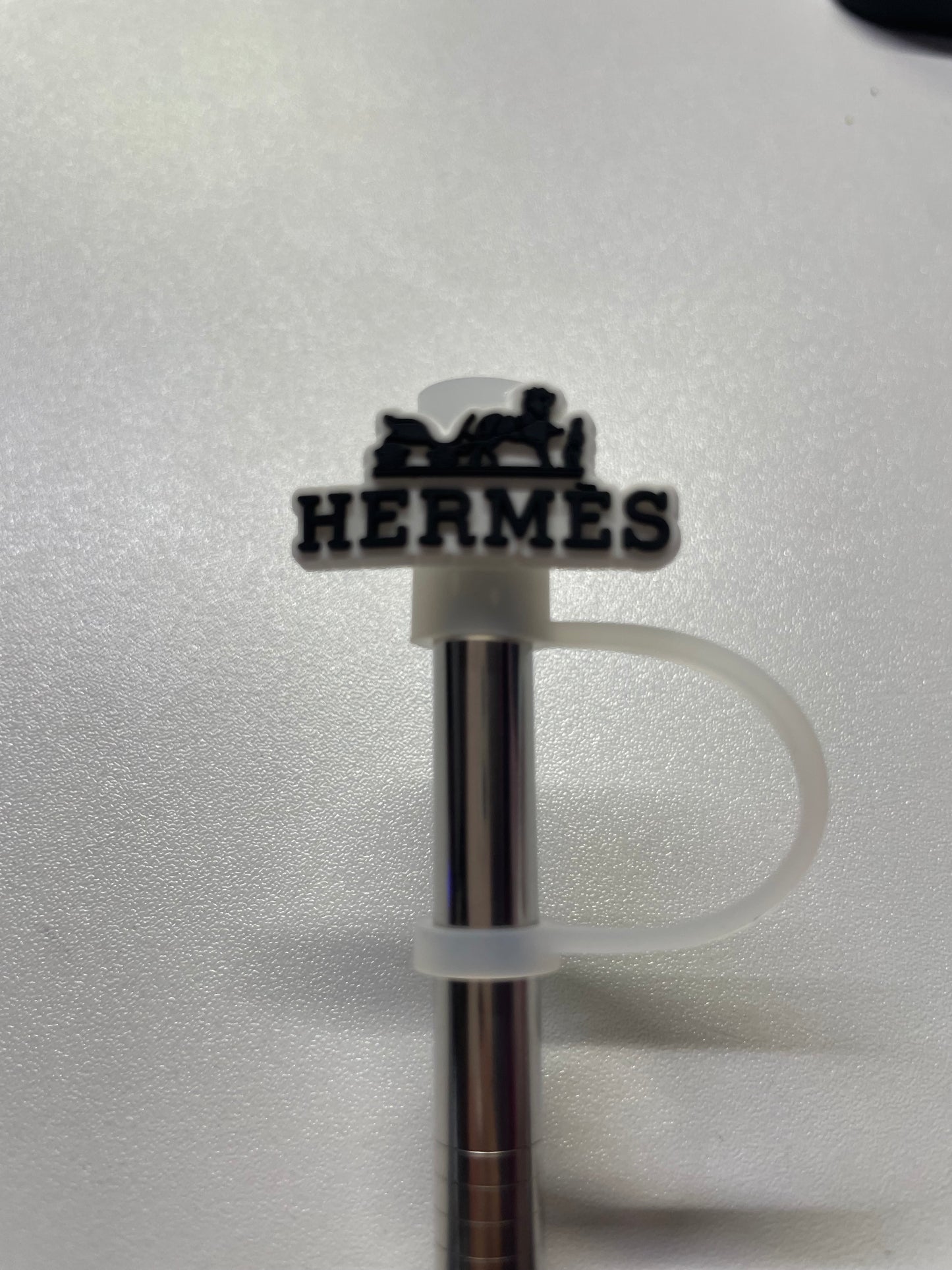 Hermes b.w Straw Topper