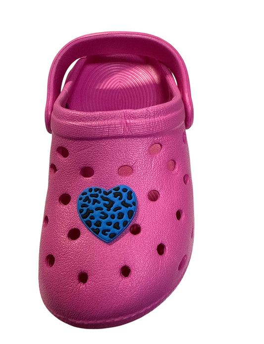 Cheetah blue heart Shoe Charm