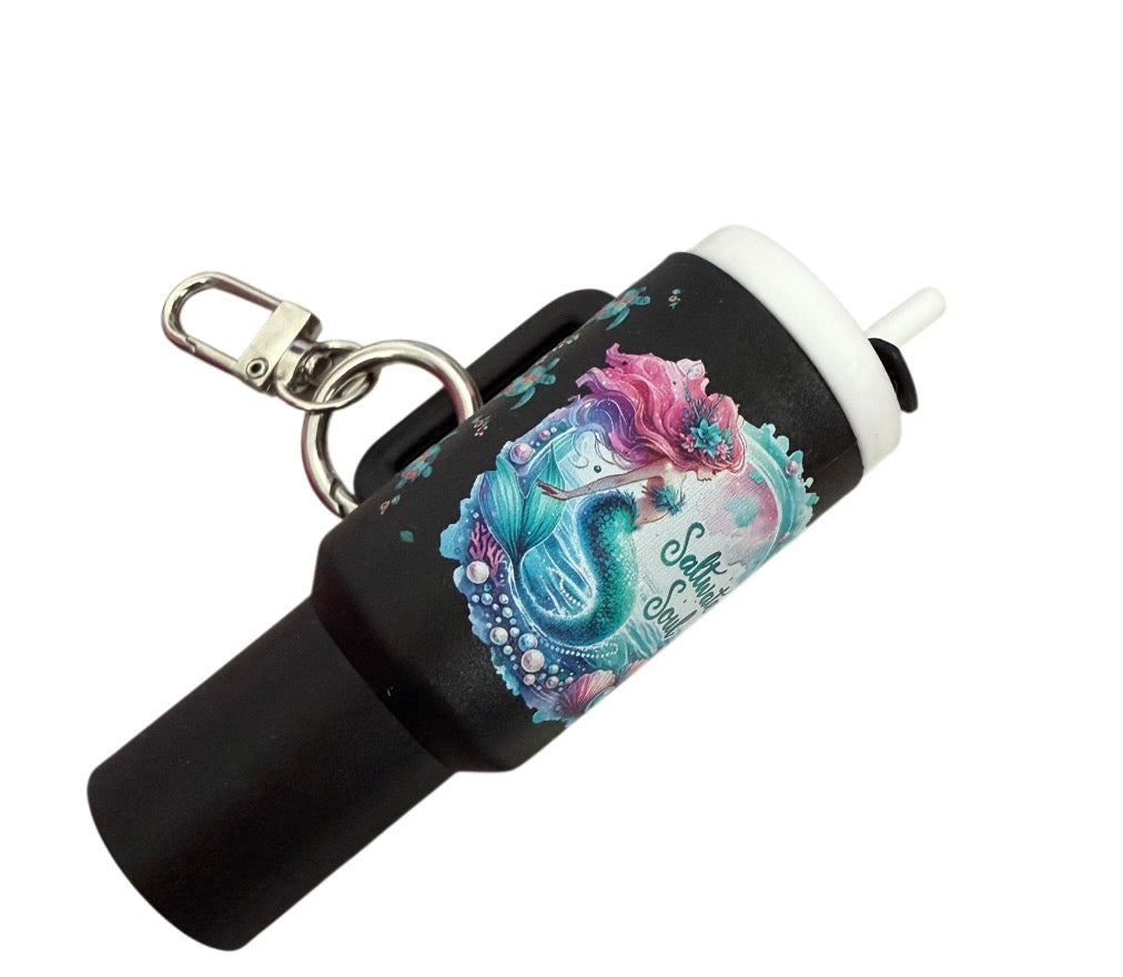 Mermaid black  Cup Storage keychain