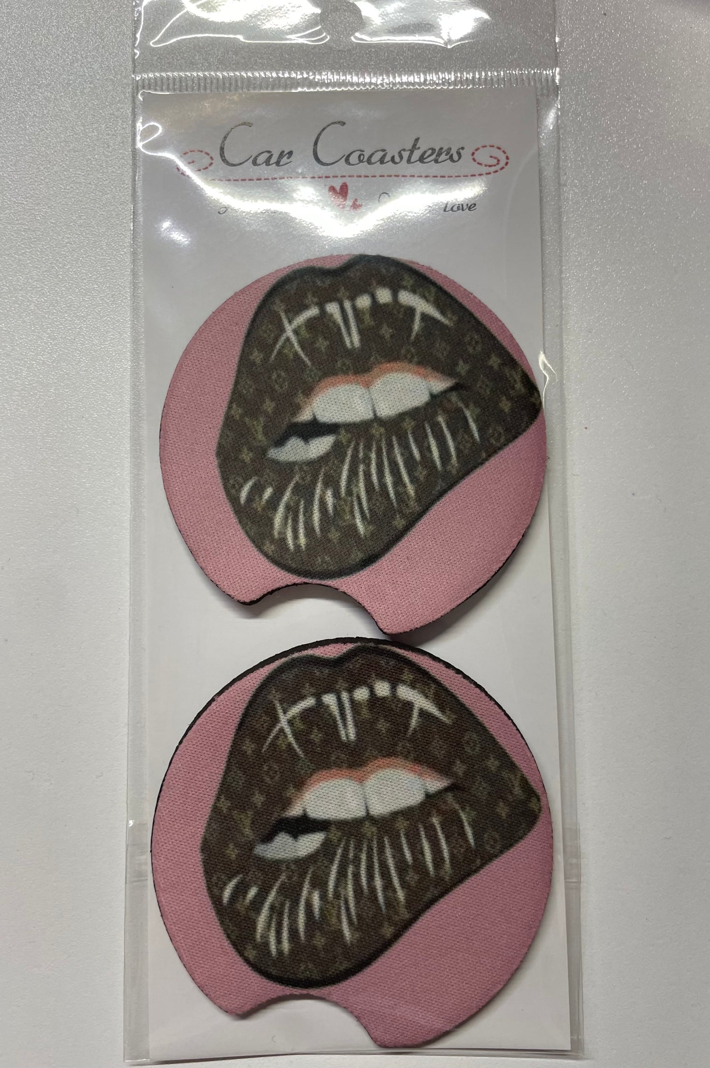 Lv brown lips Coasters