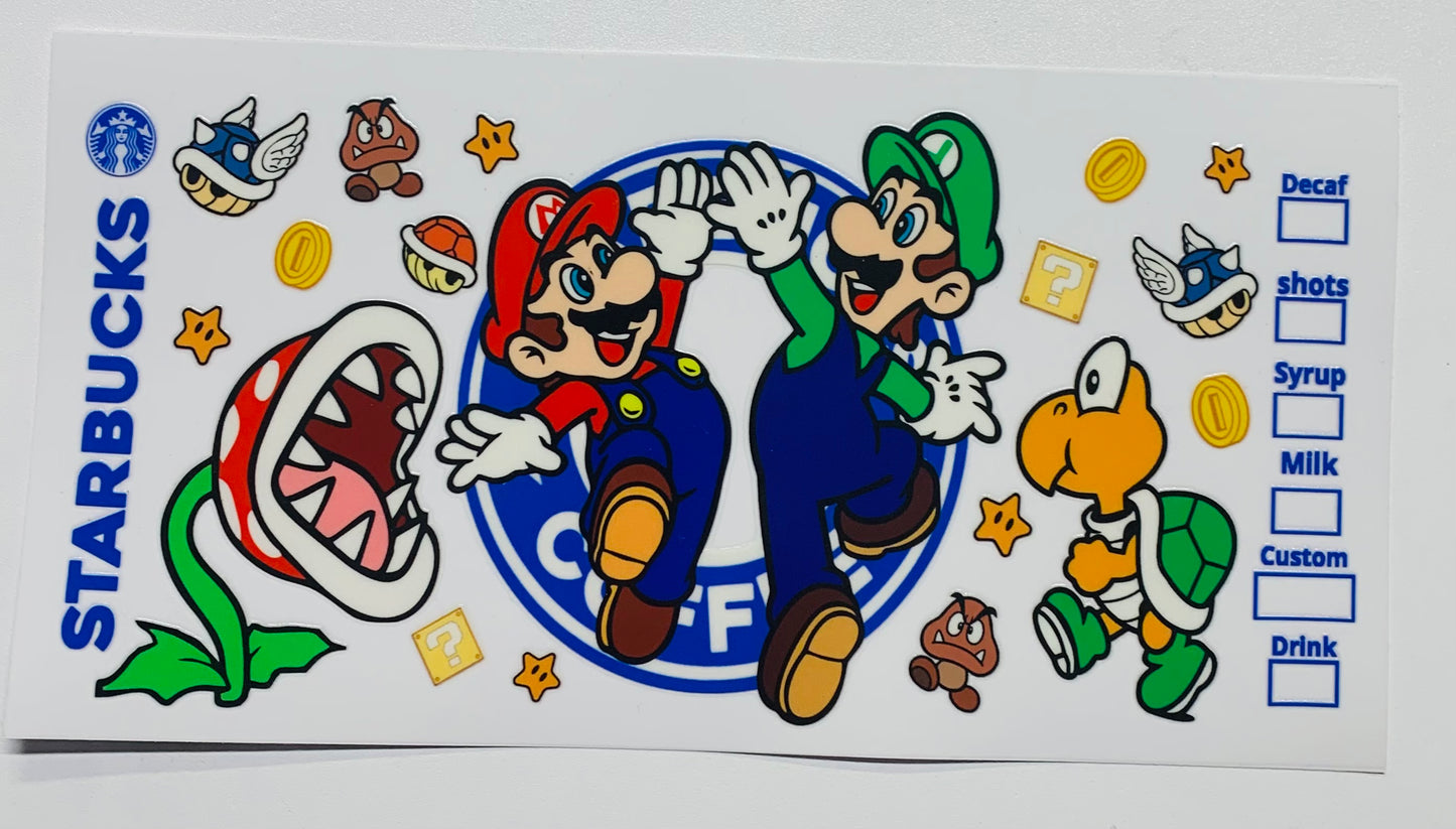 Mario different designs Cup Transfer