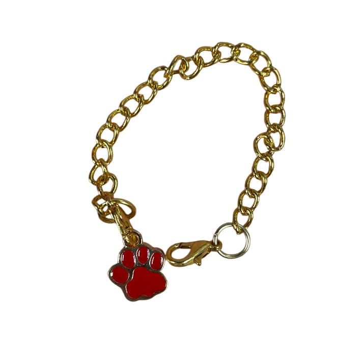 Red/gold paw Tumbler charm