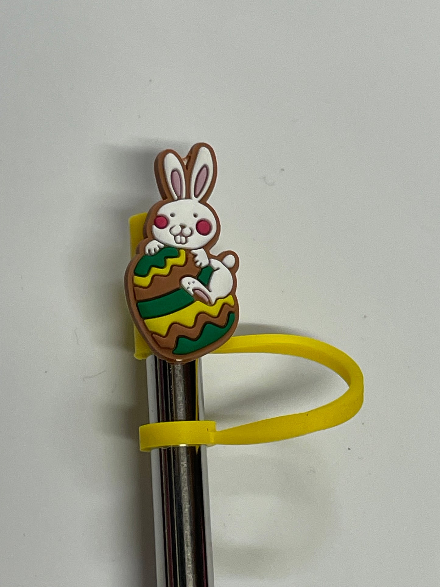 Easter bunny on egg Straw Topper