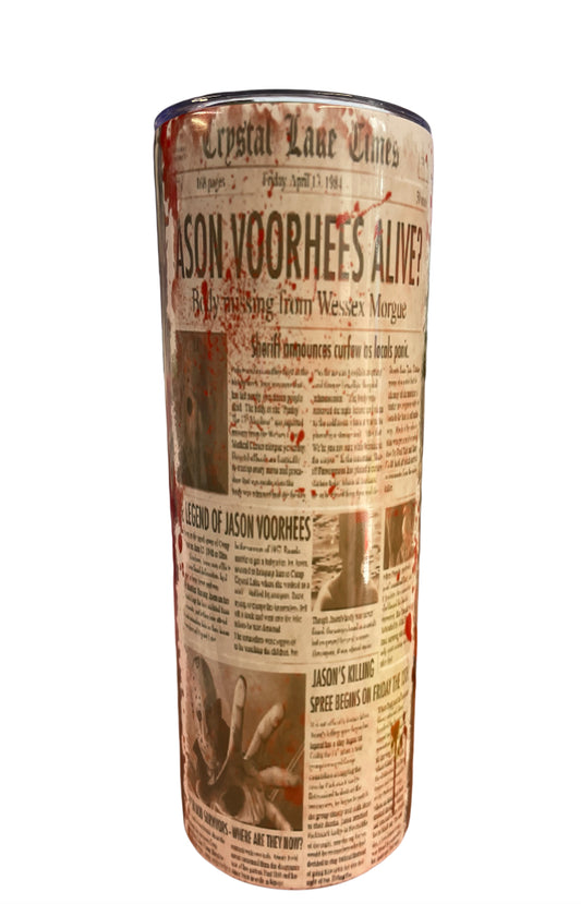 Jason newspaper Tumbler