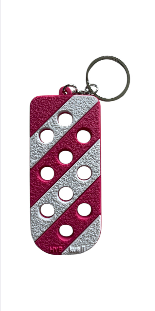 Pink croc charm  holder keychain