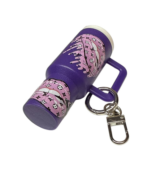 Purple lv Cup Storage keychain