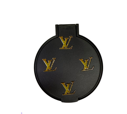 Lv gold glittery/black  pocket mirror