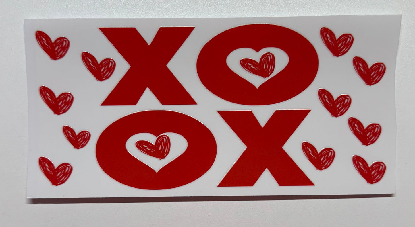 XO XO Red Hearts Cup Transfer