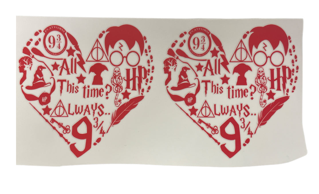 Heart Harry Potter orange Cup Transfer