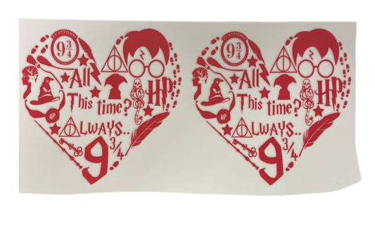 Heart Harry Potter orange Cup Transfer