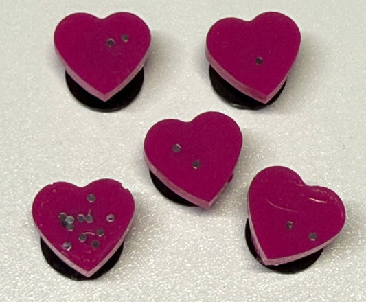 Heart/sparkle 5 pack Shoe Charm